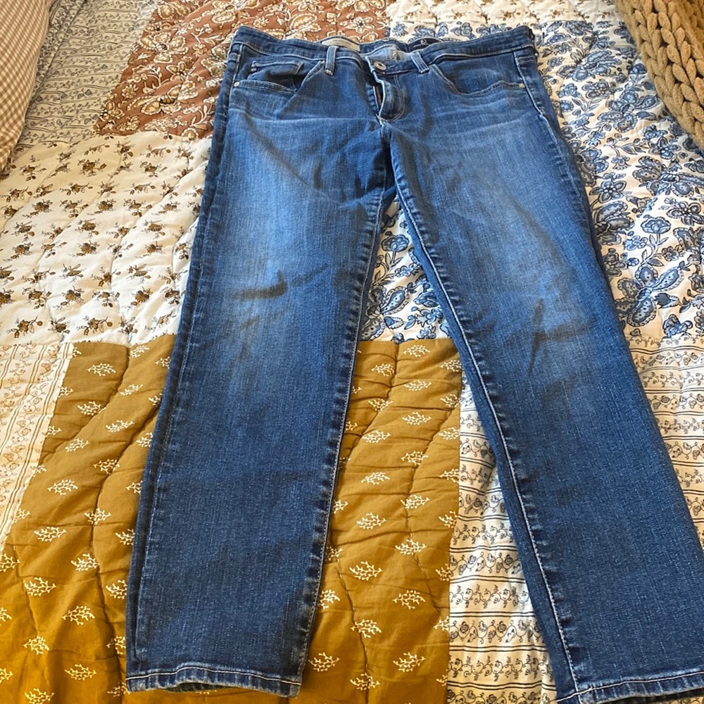 AG crop jeans, mid blue